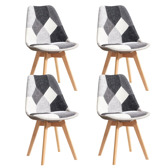 Patchwork Stoel – Eetkamerstoel – Bureaustoel – Designstoel – Linnen Stof – Compact 50x42x84 cm – Max 100 Kg Belastbaar