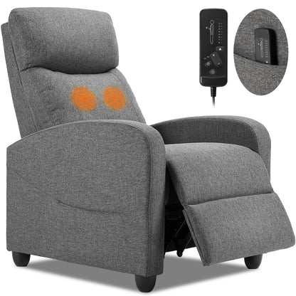 Relaxstoel - Relaxstoelen - Massagestoel - Loungestoel - met Massagefunctie - en Verstelbare Rugleuning - Comfortabele Fauteuil - Moderne Loungebank - Stoffen Bekleding - voor Woonkamer of Thuisbioscoop