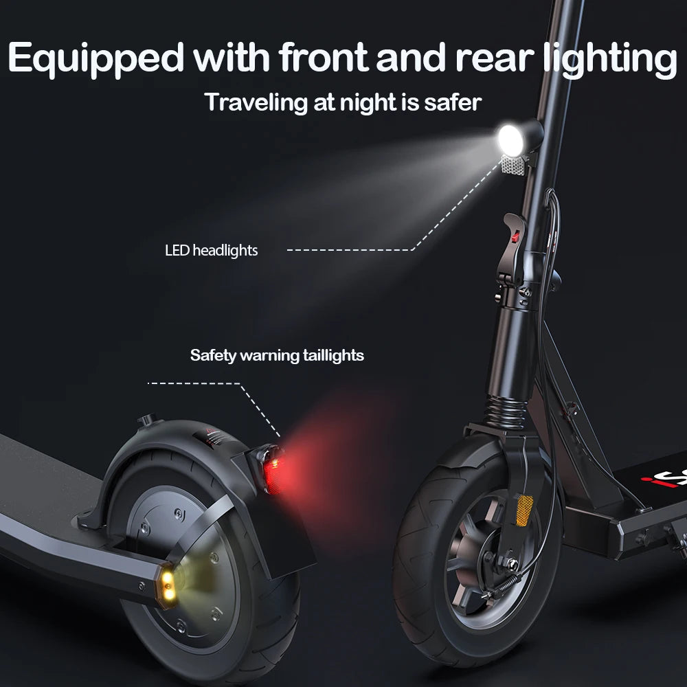 Scooter - Elektrische Step - E-Scooter - Opvouwbare - met LED-koplampen - Achterlichten - Vervangbare Pedaalas - LCD-scherm - 10Ah - 500W - 20-35km/h - 115 x 44 x 115 cm - Zwart
