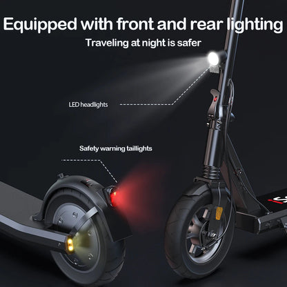 Scooter - Elektrische Step - E-Scooter - Opvouwbare - met LED-koplampen - Achterlichten - Vervangbare Pedaalas - LCD-scherm - 10Ah - 500W - 20-35km/h - 115 x 44 x 115 cm - Zwart