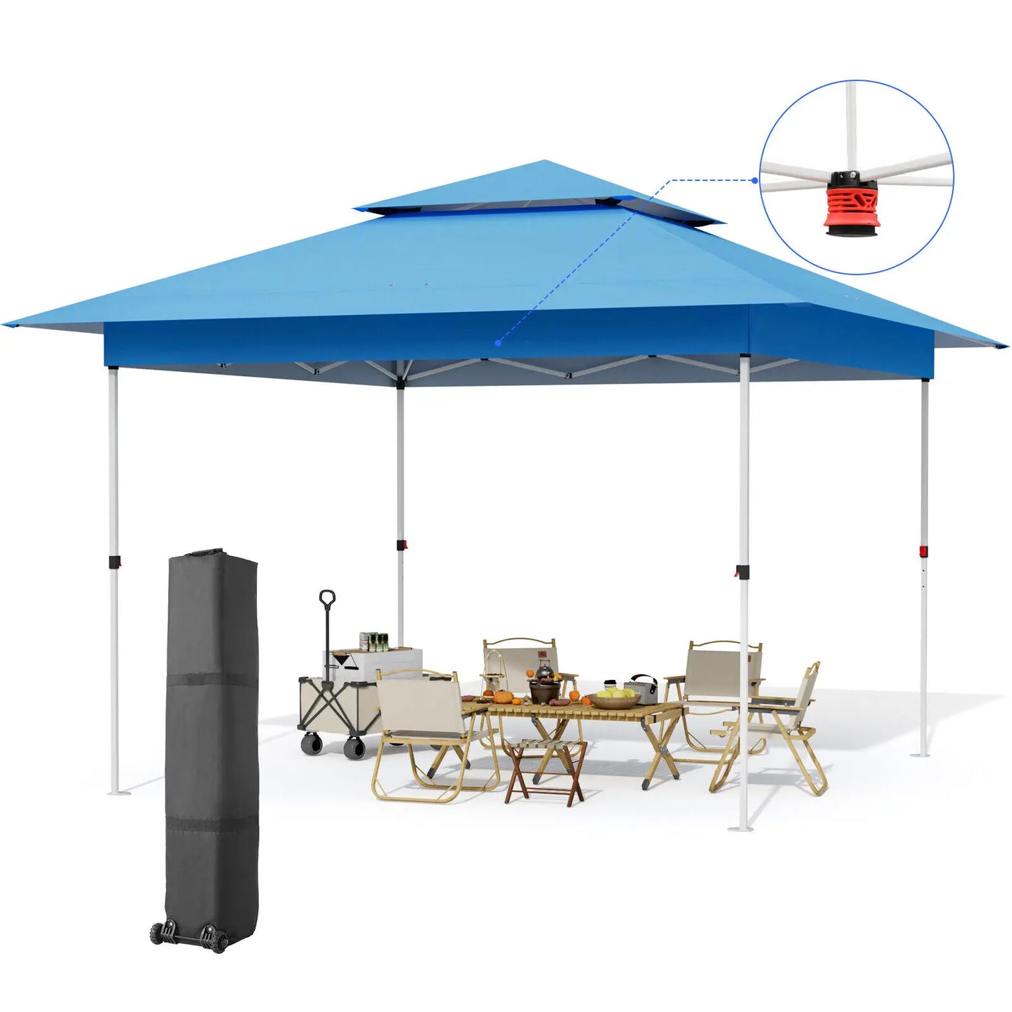 Inklapbare Partytent – Pop-Up Tent – Vouwtent – Schaduwdoek – Waterdicht – 3,6x3,6 Meter – Aluminium Frame