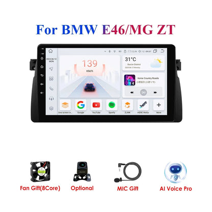 CarPlay - Multimedia Autoradio - Car CarPlay Scherm - Autoradio - Android Automultimedia - (S4) 8Core 4G 32G - voor BMW E46 M3 318/320/325/330/335 Rover 75 Coupé - Navigatie Audio Hoofdeenheid