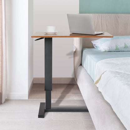 Laptoptafel - Bedtafel - Verstelbare bijzettafel - 360° rotatie - Banktafel - Houten laptoptafel - 80x40x89,5cm - Verstelbare hoogte van 66cm tot 99,5cm - Bruin