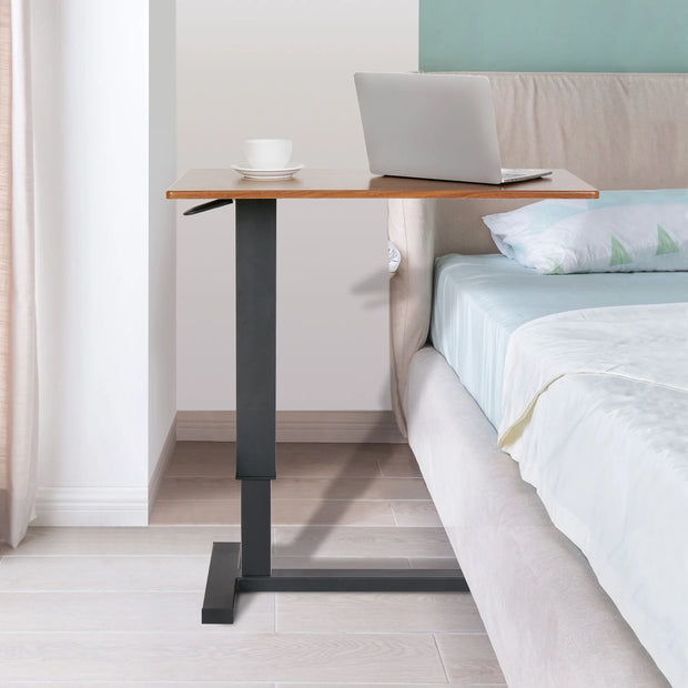 Laptoptafel - Bedtafel - Verstelbare bijzettafel - 360° rotatie - Banktafel - Houten laptoptafel - 80x40x89,5cm - Verstelbare hoogte van 66cm tot 99,5cm - Bruin