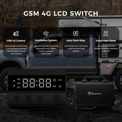 Dieselkachel – Dieselkachel Air Heater – Dieselverwarming – Standkachel – Luchtverwarmer – 8KW Vermogen – LTE 4G Afstandsbediening Met LCD Display