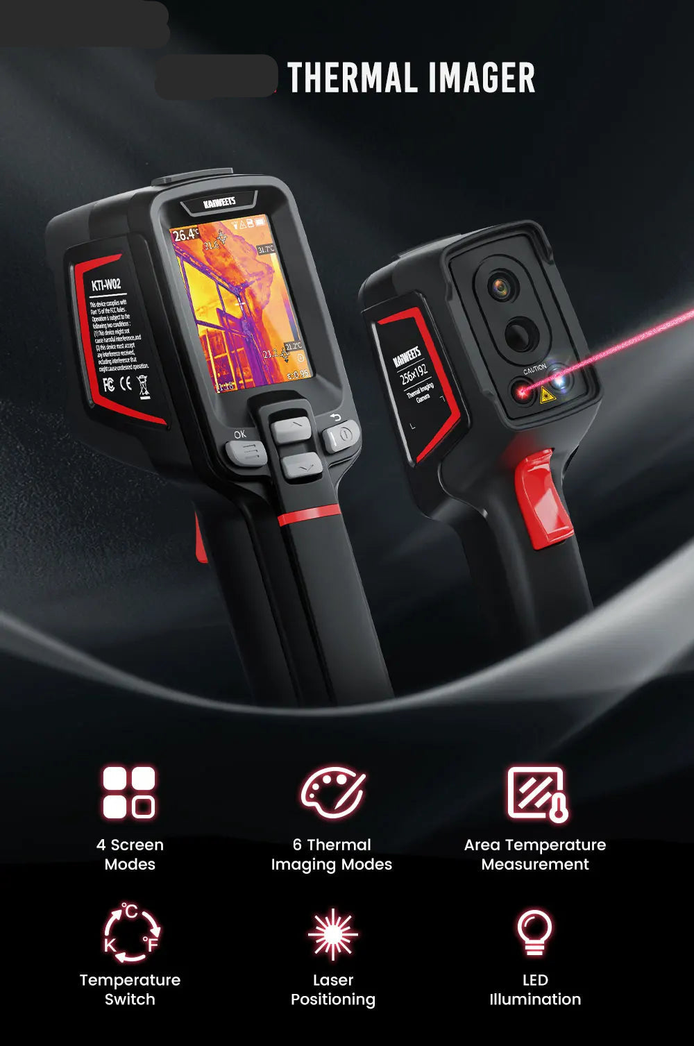 Warmtebeeldcamera – Thermal Camera – Infraroodcamera – Thermische Camera – Temperatuurmeter – 256x192 Resolutie – Temperatuurbereik -20°C Tot 550°C