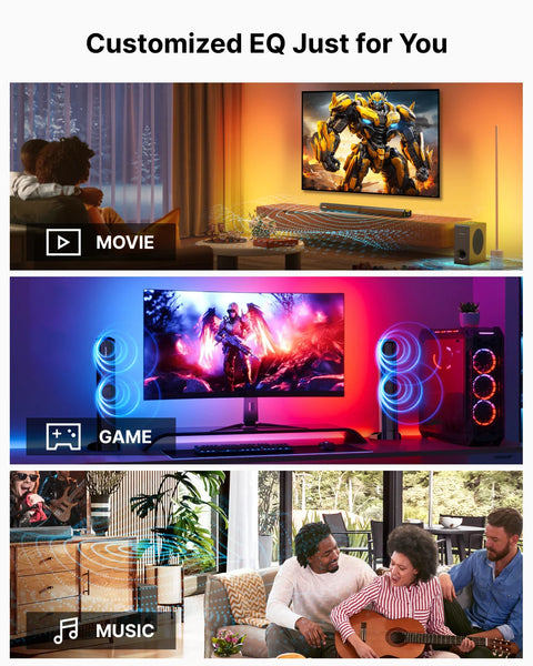 Soundbar - 2-in-1 - 4.1ch Soundbar for TV - Stereo - BT 5.3 - 280W - 99dB - Detachable soundbar - Speakers - Speaker cables - Speaker - Black