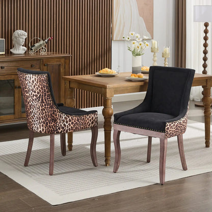 Eetkamerstoelen – Stoelen – Zitzakken – Dining Chairs – Eetkamerfauteuils – Dik Gestoffeerde Zitting – Massief Houten Poten – Set Van 2