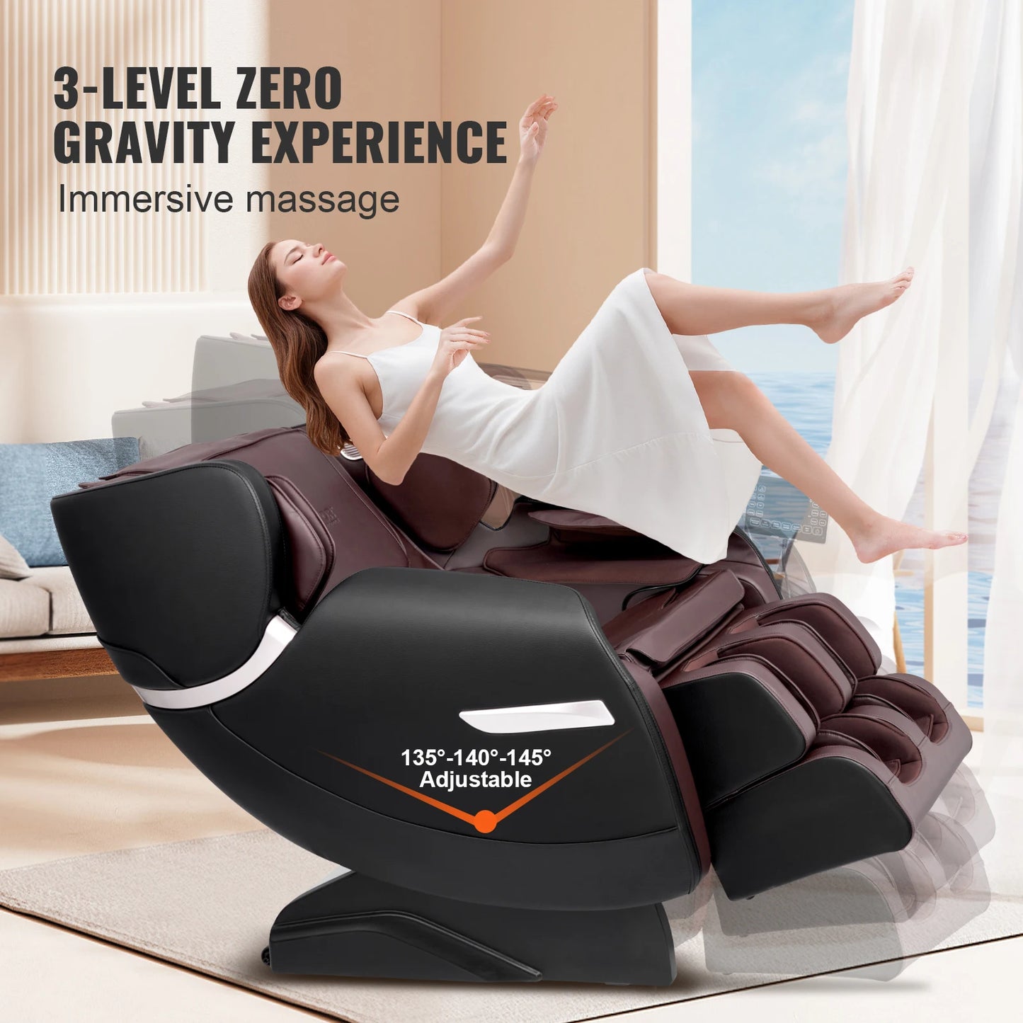 Massagefauteuil – Massagestoel – Relaxfauteuil – Ontspanningsstoel – Zero Gravity – 8 Massage-Rollers – Bluetooth-Speakers
