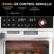 Freestanding Electric Oven with Accessories - 13L - Hot Air and Grill - 1200W - White - Multifunctional Desktop Electric Oven