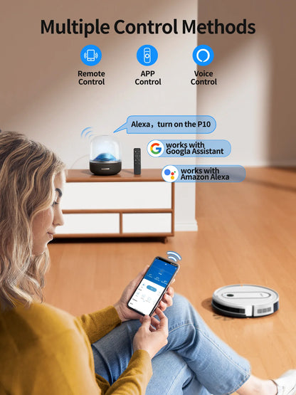 Robotstofzuiger - Stofzuiger - Dweilrobot - Vacuum Cleaner - Robotstofzuiger met Dweilfunctie - Dweilsysteem - 4500PA Zuigkracht – Slimme App-Bediening – Geplande Navigatie – Tapijt- en Vloerreiniging