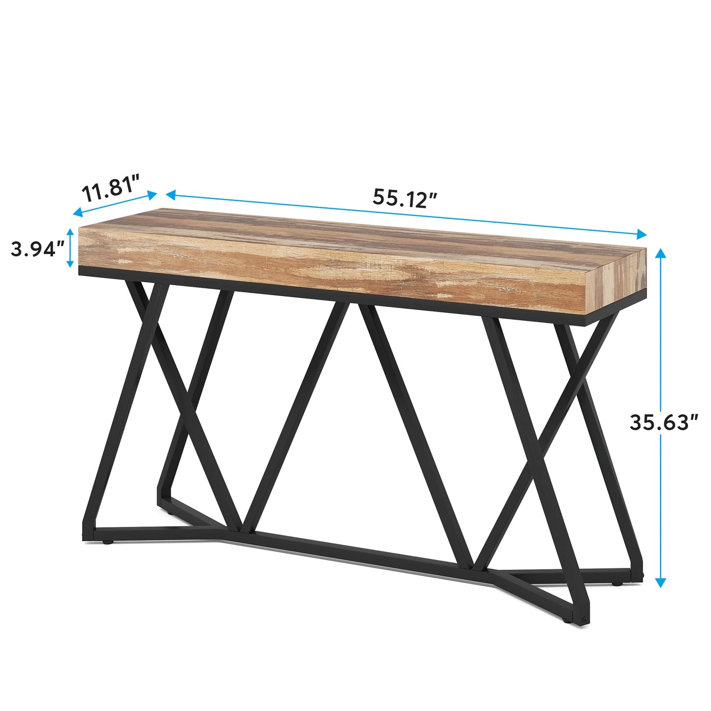 Sofa Tafel – Haltafel – Sidetable – TV-Meubel – MDF Tafelblad – Metalen Frame – Draagkracht Tot 90 Kg