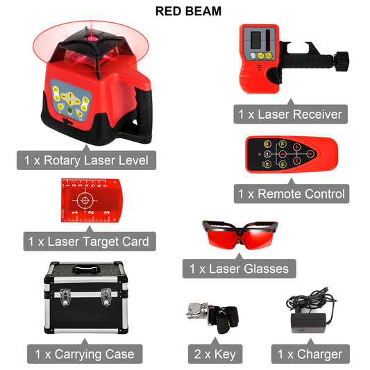Kruislijnlaser - Laser - Waterpas - Lijnlaser - 360° Draaibare Laser Waterpas Zelfnivellerend - 500m Verticaal Horizontaal Scannen Professionele Meetgereedschap - voor Constructie - Rood Laserstraal 2