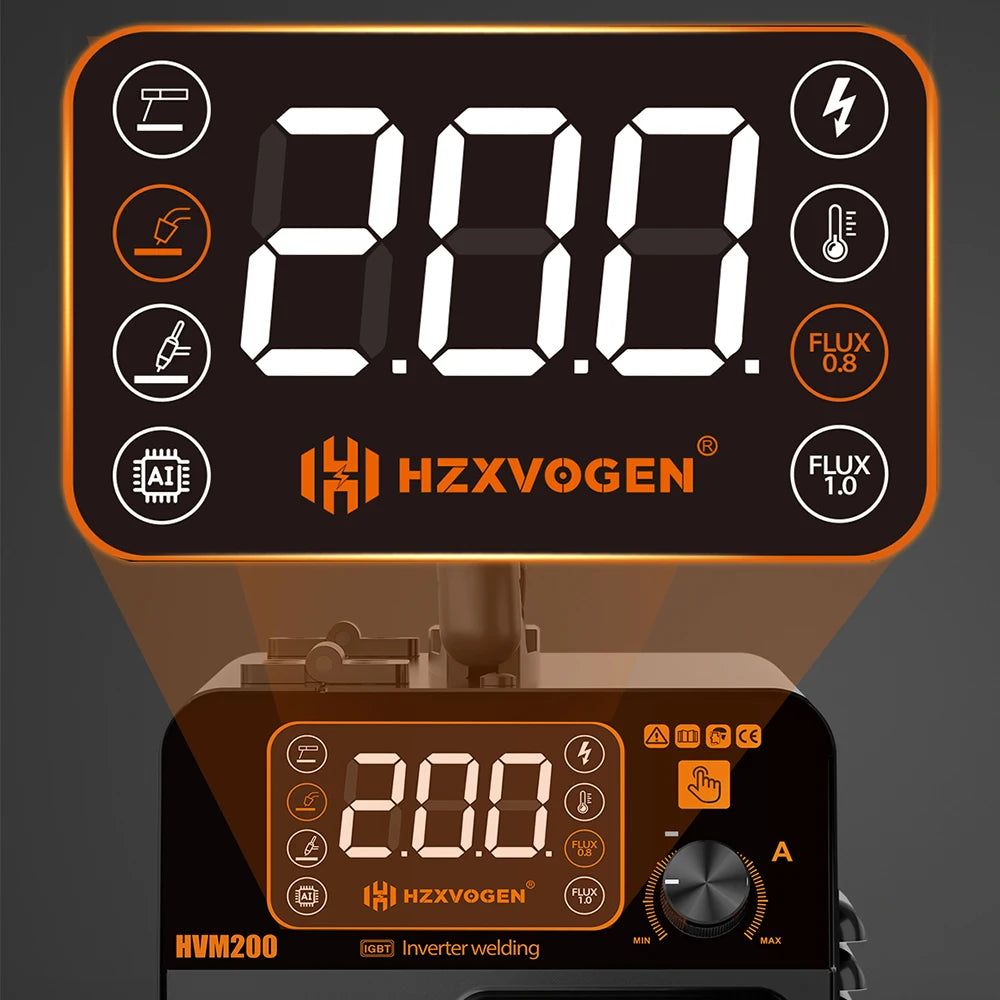 Hzxvogen - Lasmachine - Elektrische Lasser - 3 in 1 - Halfautomatische MMA Mig Lasmachine - Inverter Welder Synergy Tool - Non Gas - Voor Gasloos IJzer Solderen - Zwart - Set 2 - QUORE