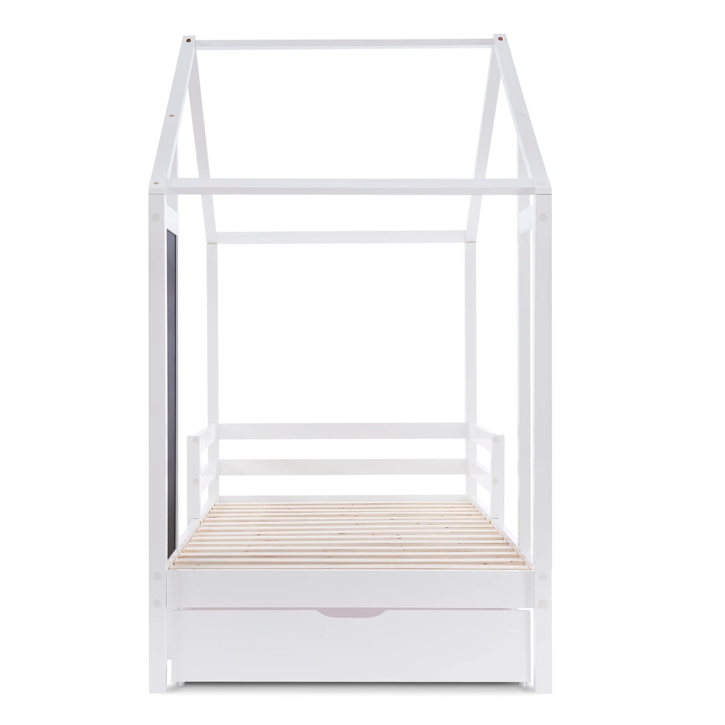 Bedhuisje Kinderen – Huisbed – Kinderbed – Peuterbed – Juniorbed – Massief Houten Frame – 90x200 cm – Met 2 Opberglades - QUORE