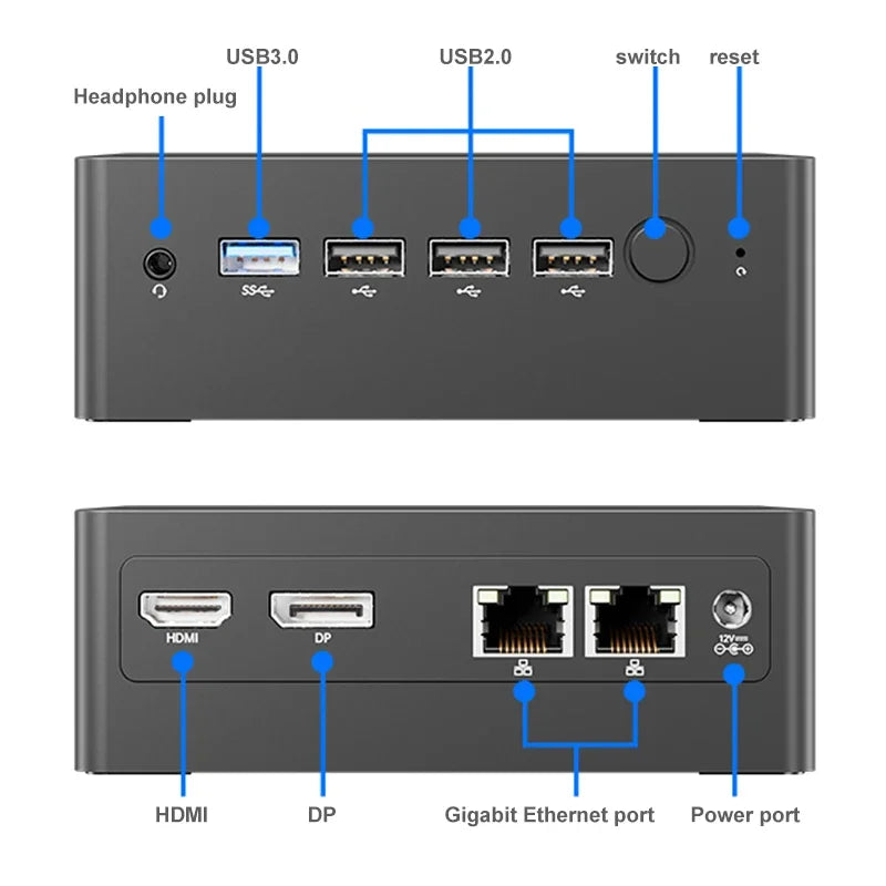 Mini PC – Mini Desktop – Compacte PC – Mini Computer – Intel N100 Processor –  16G - 512GB – 4K 60Hz