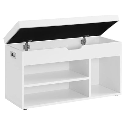 Schoenenkast - Multifunctionele Kast - Houten Schoenenkasten met Opbergruimte - 80 x 44 x 30 cm (B x H x D) -  Wit - QUORE