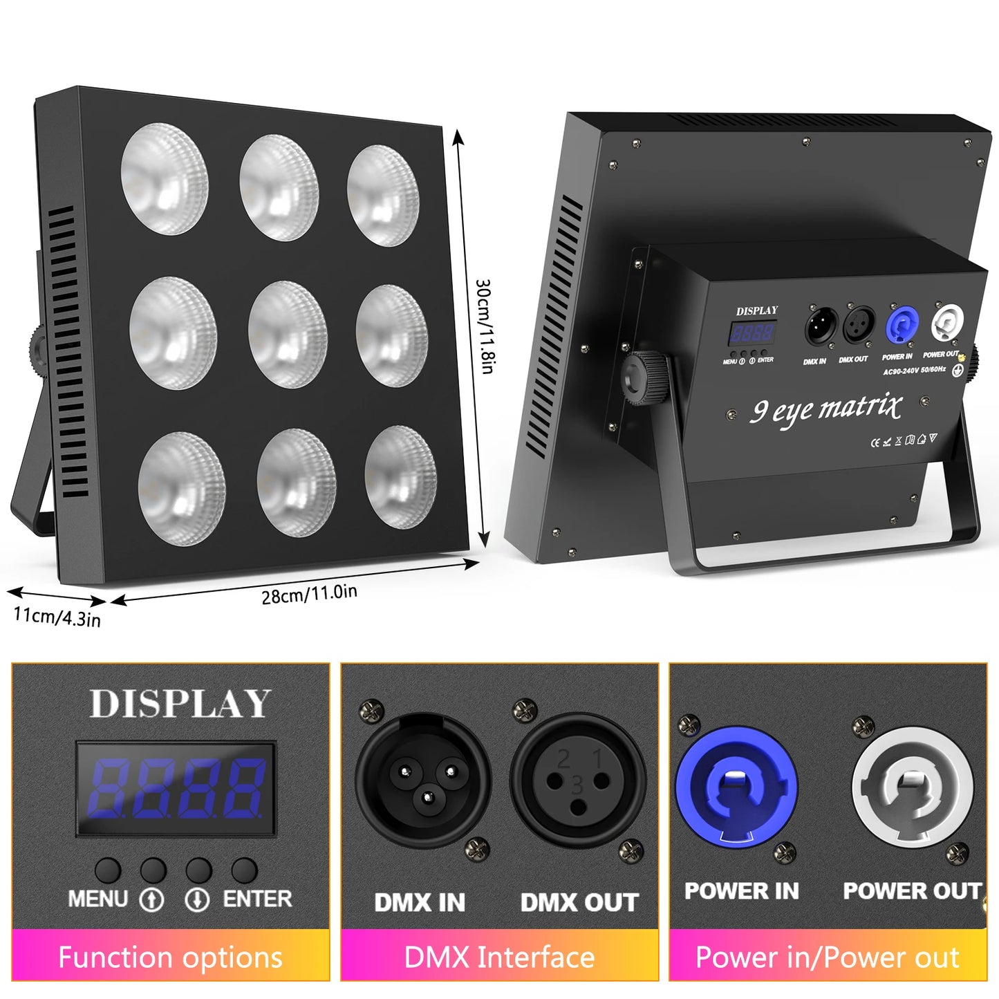 Led Parlicht – RGBW LED Licht – Stage Licht – Effect Licht – DJ Licht – Set van 2 – 108W Matrix Design – DMX512 Controle