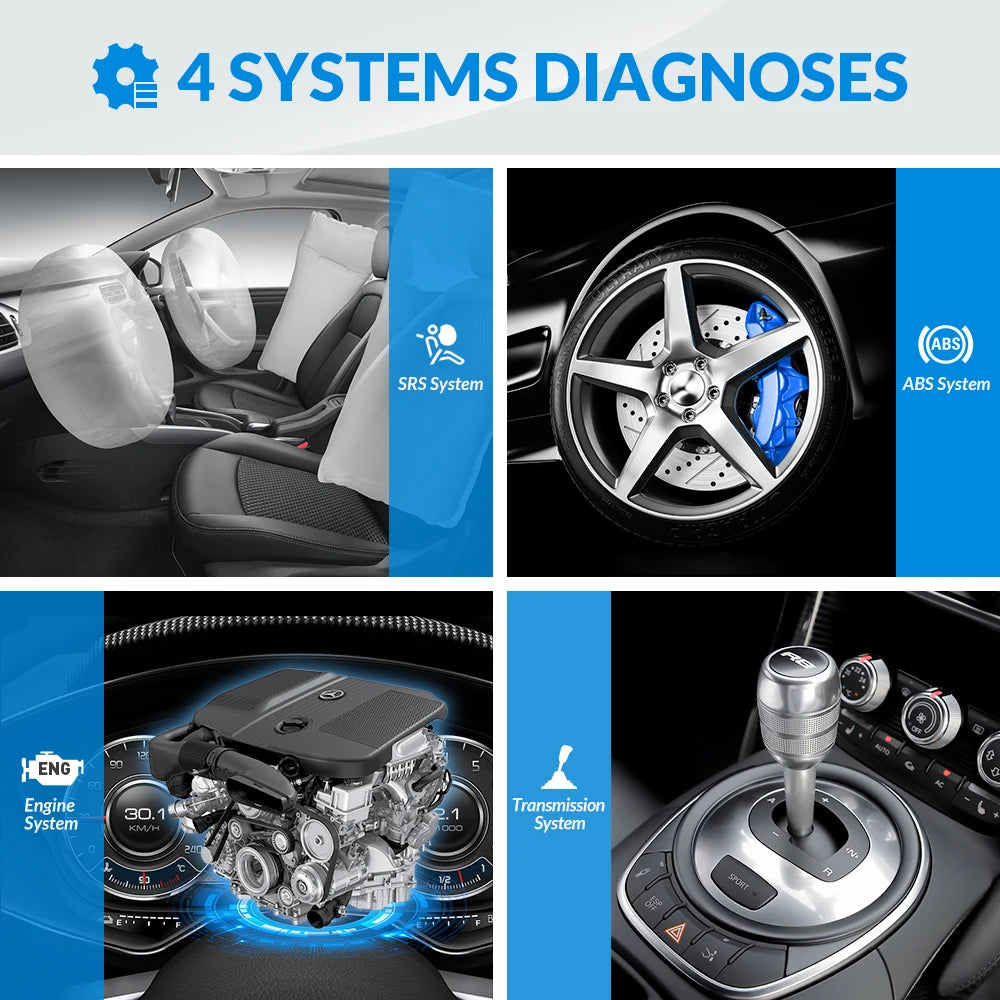 OBD2 Diagnosetool – Autodiagnose Scanner – Foutcode Lezer – Auto Scanner – Diagnoseapparaat – 5-Inch Touchscreen – Wifi Updates
