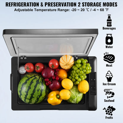 VEVOR Car Refrigerator 12Volt 70L Single -4℉-68℉ Adjustable Range 12/24V DC and 100-240V AC Compressor for Outdoor Camping RV