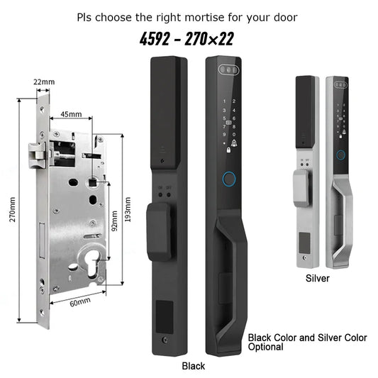For Euro Mortise of 85/92 3D Face Recognition Smart Door Lock Tuya App Control IP68 Waterpoof Wifi Eletric Digital Smart Lock - QUORE