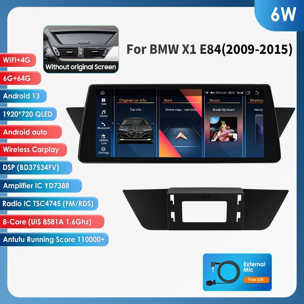 10,25" Autoradio – Multimedia Systeem – Navigatie Radio – Android 13 Headunit – CarPlay Android Auto – 6GB RAM 64GB Opslag – GPS Navigatie – Stuurbediening
