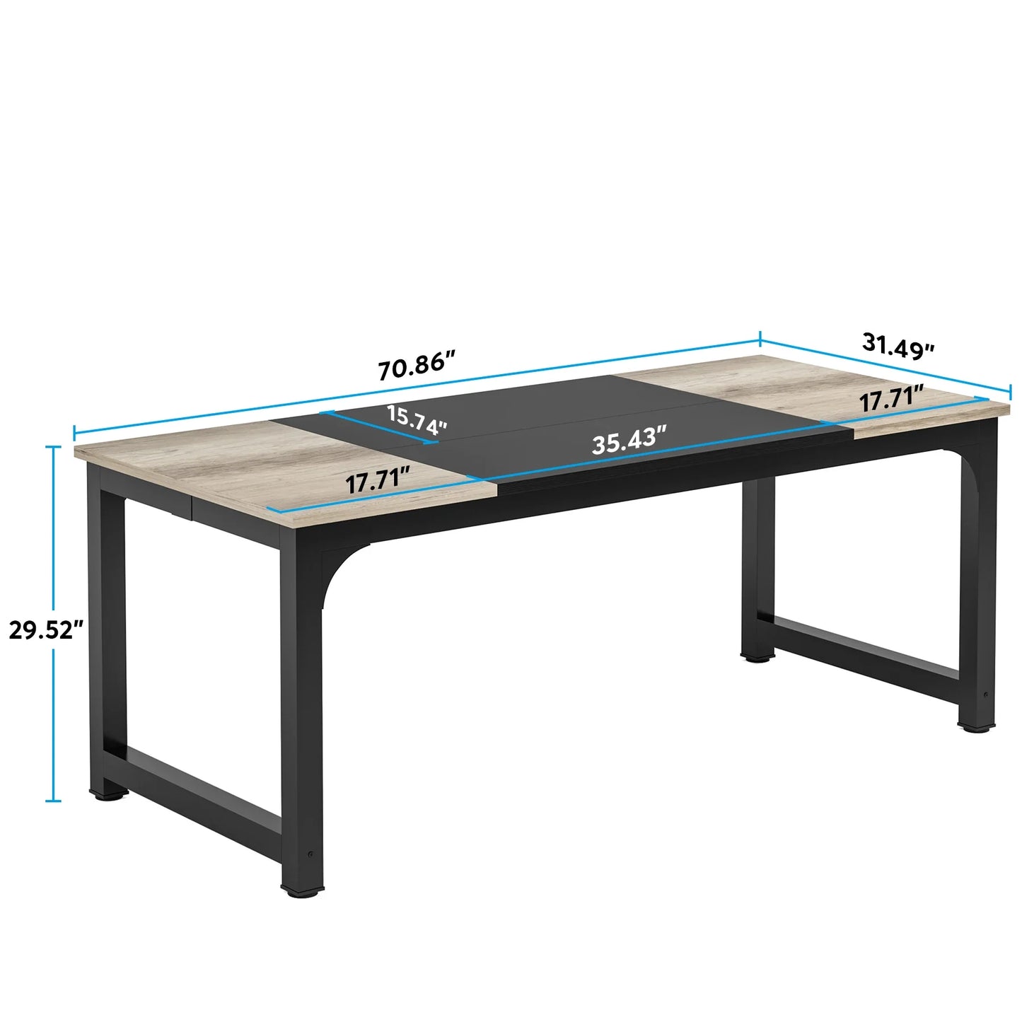 Computertafel – Bureau – Werkplek – Studietafel – Houten Tafel – 180 Cm Breed – Vintage Design