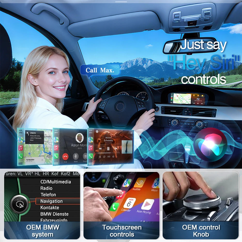 Multimedia Navigatiesysteem – Auto Radio – Touchscreen Unit – CarPlay Android Auto – BMW 3/5 Serie Upgrade – 8.8 Inch Scherm – Draadloos YouTube & Wifi