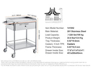Laboratoriumwagen - Wagen - Kar - Roestvrij Staal - 2 Lagen Lade - Lab Utility Cart Medische Kar - met Vergrendelbare Universele Wielen - Lab Kliniek Keuken Salon