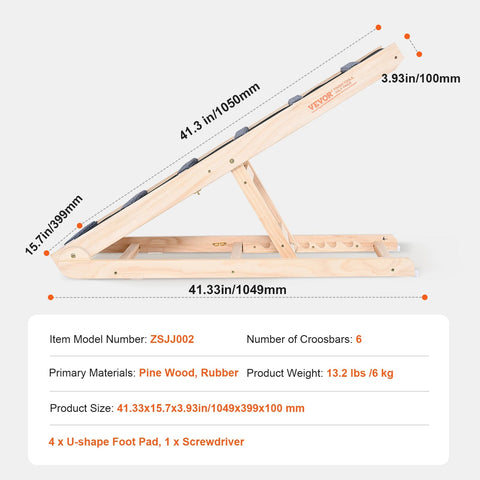 Ladder - Hondentrap - Hondenladder - Antislip - Oprijplaat -Hondenladder - Trap Hond - 41inch - Hoge Verstelbare Houten Oprijplaat Afneembaar - voor Kleine Oude Hond