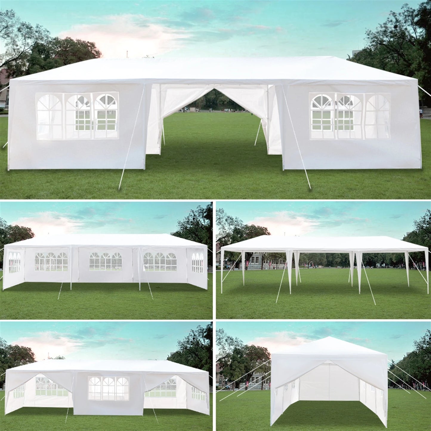 Partytent – Tent – Buitentent – Evenemententent – Waterdichte Tent – 3 X 9 Meter – Stalen Frame - Wit
