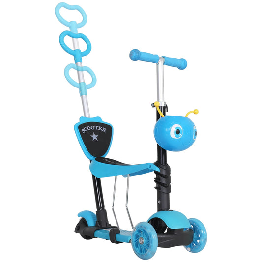 Scooter - Kinderstep - Cityroller - voor Kinderen - 3 jaar - met Verwijderbare Zitting - In Hoogte Verstelbaar - voor Buiten - Parken - 62 x 25 x 72.5 cm - Blauw
