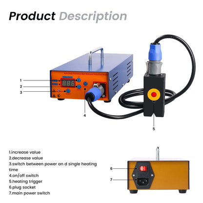 Professionele Autodeukverwijderaar – Dent Repair Tool – Inductieverwarming – Parkeerdeukverwijderaar – Deukherstel – 1380W Output – Digitale Bediening