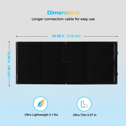 Zonnepaneel - Zonnepanelen - Monokristallijn - Flexibel - Buigzaam - Waterdicht - 600W - Geschikt voor Dak - Camper - Boot - Balkon
