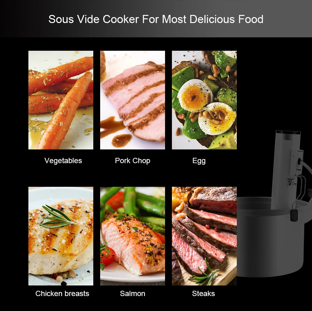 Sous Vide - Sous Vide Stick - Sous-vide Kokers - Waterdichte - met LCD Digitaal Display - Instelbare Tijd en Temperatuur - SV-9001