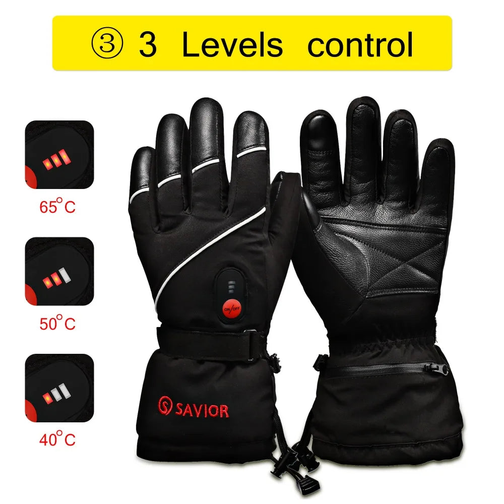 Elektrisch Verwarmde Handschoenen – Winterhandschoenen – Skihandschoenen – Motorradhandschoenen – Warme Handschoenen – Maat M – Driedelige Temperatuurregeling – Herlaadbare Lithium-Ion Batterij