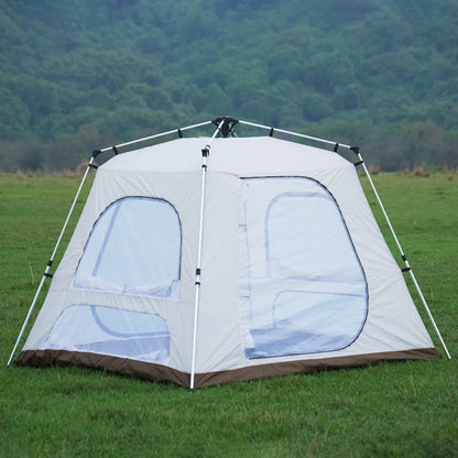Dubbel-laagse Kampeertent - Tent - Pop up tent - Tenten - Waterdichte - Automatische Opzet – Twee Deuren – Ademend & UV-bescherming - Grijs