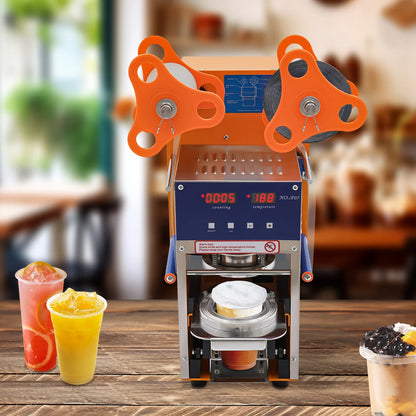 Automatische Cup Sealermachine – Beker Sealer – Drank Sealer – Luchtdichte Verpakking – Roestvrij Staal – 600 Bekers Per Uur – Instelbare Temperatuur