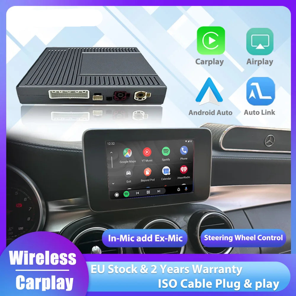 CarPlay module – Draadloze CarPlay – Android Auto Interface – Mirror Link – AirPlay – Geschikt voor NTG 6.0 Mercedes 2019-2022 – Plug & Play Installatie – Behoud Originele Functies