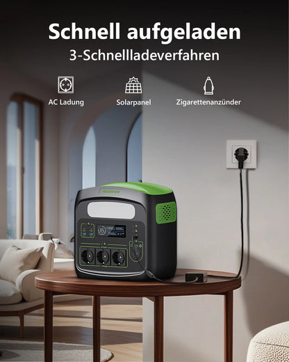 Powerstation – Draagbare Generator – Noodstroom – Camping Accu – Mobiele Energie – 700W Vermogen – 483,84Wh LiFePO4 Batterij
