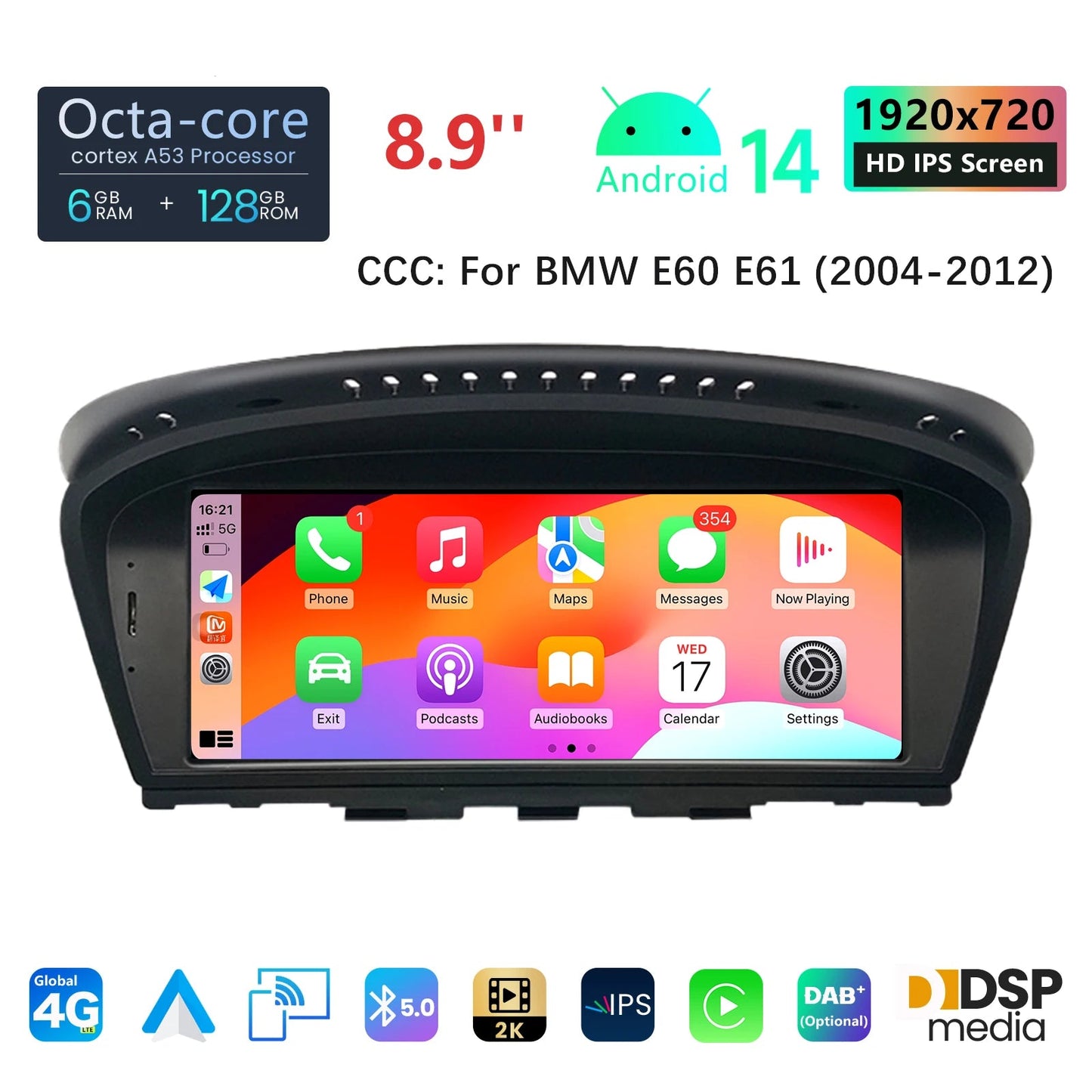 Autoradio – Multimedia Speler – Android Auto – CarPlay – DAB+ Radio – 8,8 Inch HD Touchscreen – Android 14 Systeem