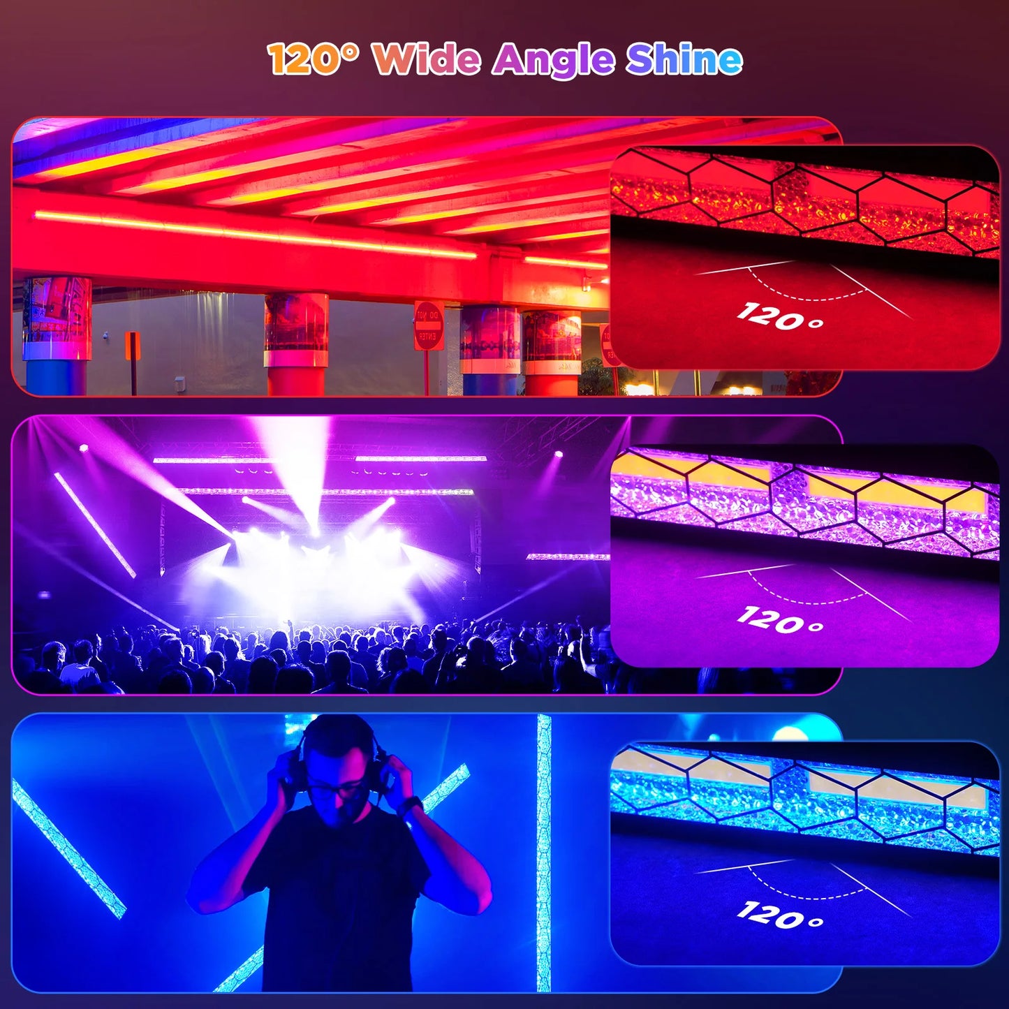 LED Lichtbalk Set – LED Lichtbalken – Podiumverlichting – DJ Lichtbalk – Sfeerverlichting – 420W Vermogen – Aluminium Behuizing – DMX512 Controle – RGB en COB LEDs – EU Stekker - QUORE