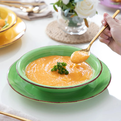 Tableware - Tableware set - 36 pieces - Dinner plates - Soup plates - Dessert plates - Earthenware - For 24 people - Mixed color