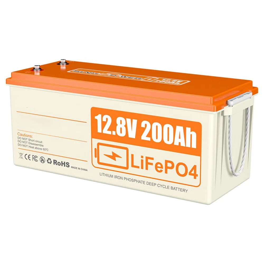 12V 200Ah LiFePO4 Accu – Lithium Batterij – Energieopslag – Caravan Accu – Boot Accu – Lichtgewicht – IP68 Waterbestendig