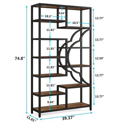 Boekenkast – Boekenplank – Vakkenkast – Roomdivider – Industrieel – 190 Cm Hoog – Metalen Frame