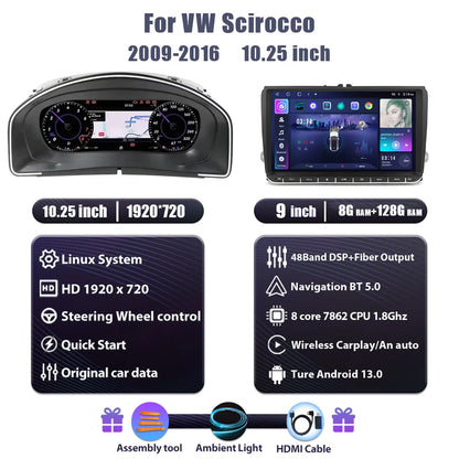 Lcd Dashboard – Digitaal Instrumentenpaneel – Auto Display – Elektronisch Paneel – Android Multimedia – 10,25 Inch HD IPS Scherm – Snelle T5 1.5 GHz Processor