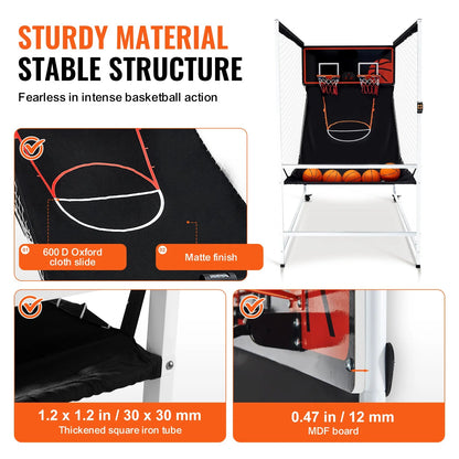 Indoor Basketbal Arcade – Basketbalspel – Basketbalgame – Basketbalbord – Speelset – 8-In-1 Speelmodi – Dubbele Baskets