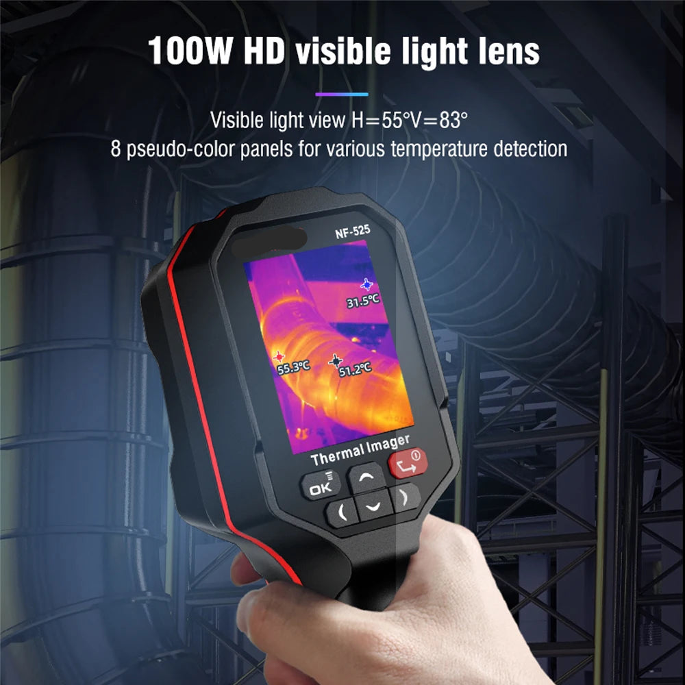 Warmtebeeldcamera – Infraroodcamera – Thermische Camera – IR Camera – Diagnostische Camera – 720p Kleurendisplay – Meetbereik -10°C Tot 400°C – 8 GB Opslag