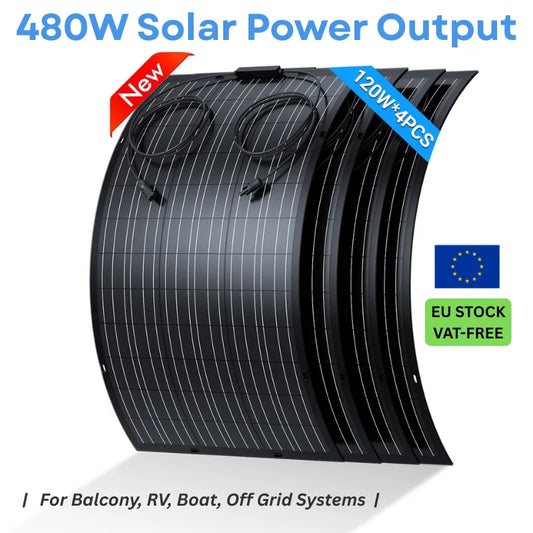 240W Flexibel Zonnepaneel Kit – Flexibele Zonnecellen – Opvouwbaar Zonnepaneel – Solar Panel Set – Zonne-energiekit – Lichtgewicht & Weerbestendig – Hoog Rendement 18,6%