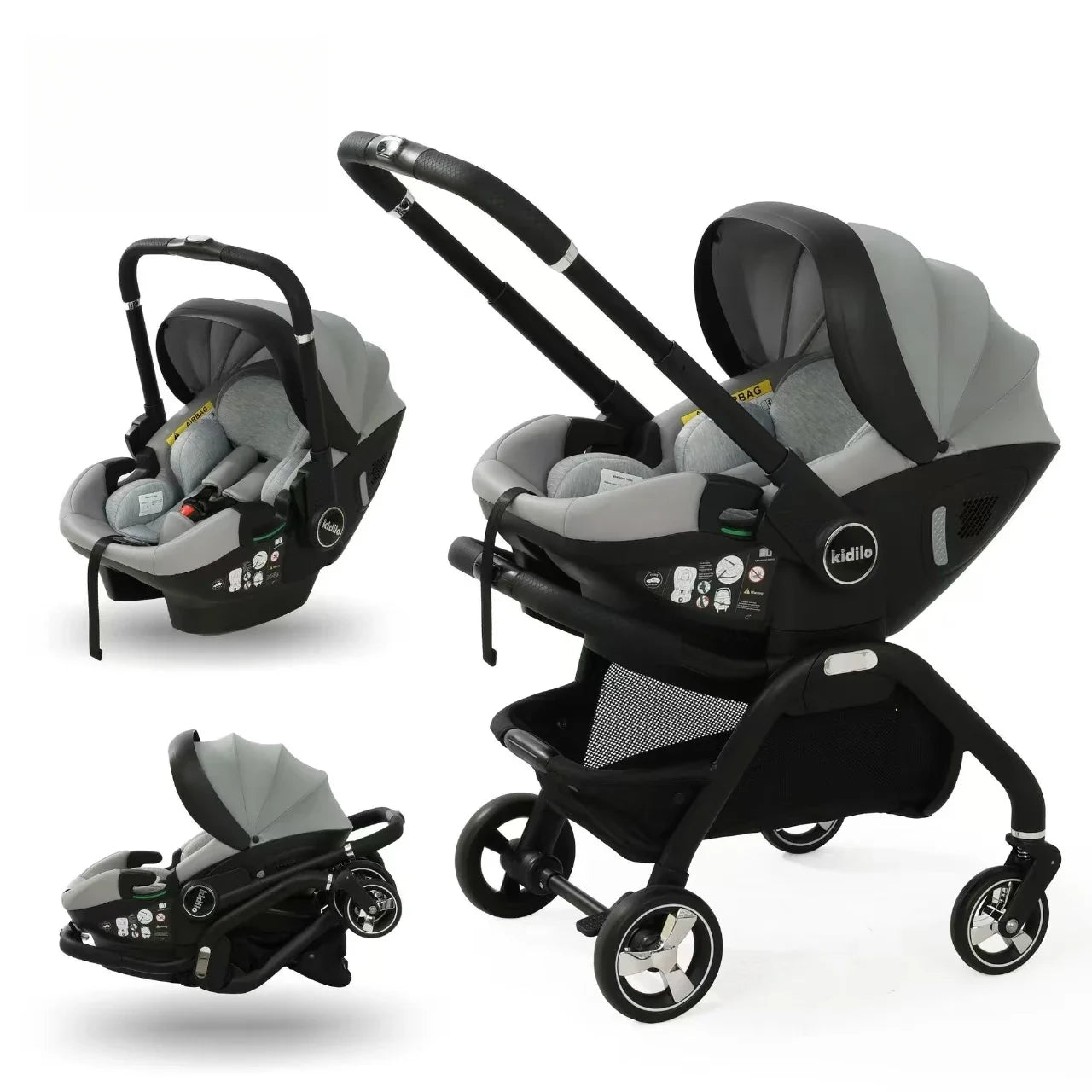 Portable 3-in-1 Baby Stroller Newborn Baby Sleeping Basket Multi-function Child Car Seat Luxury Baby Carriage Foldable